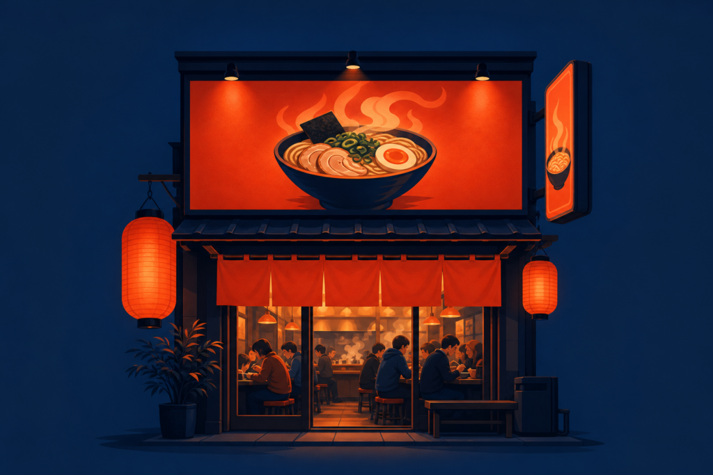 ラーメン店の看板の選び方｜ジャンル別の世界観とシズル・立地の考え方